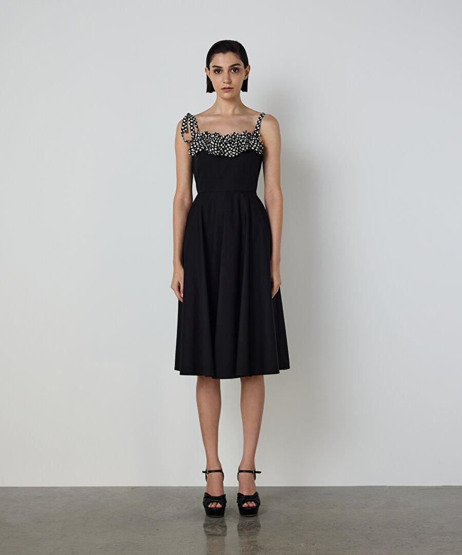 PUANTİYE DESEN MIX ELBİSE