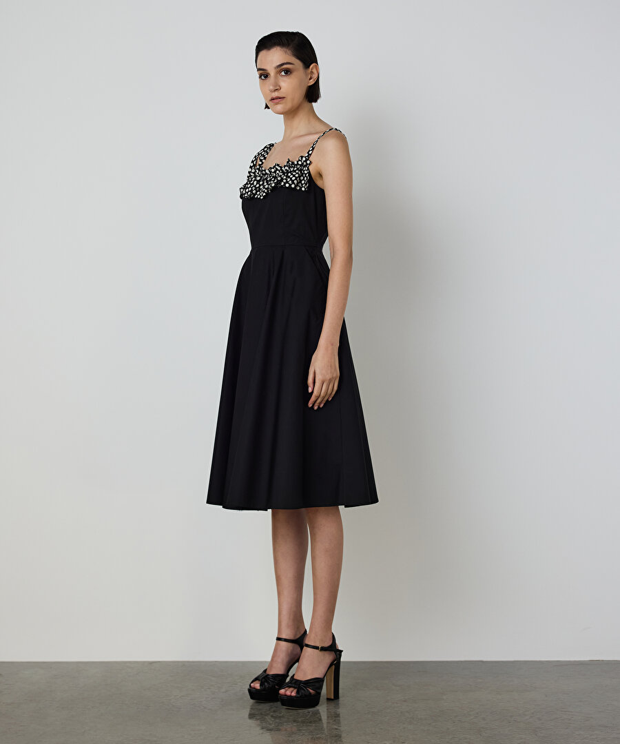 PUANTİYE DESEN MIX ELBİSE