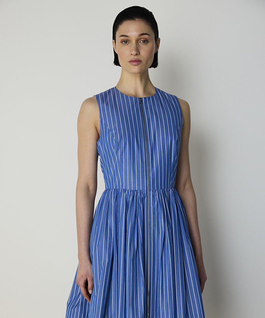 ÇİZGİ DESEN MIX POPLİN ELBİSE