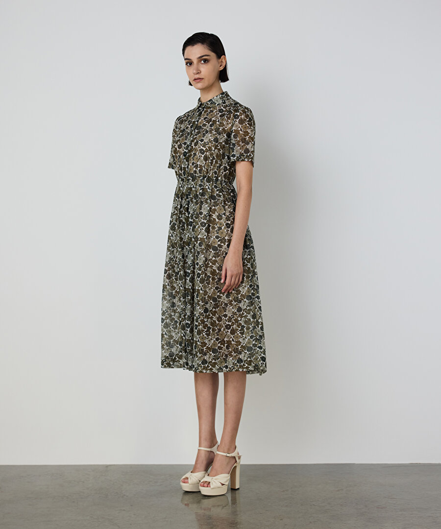 ÇİÇEK DESEN GÖMLEK ELBİSE