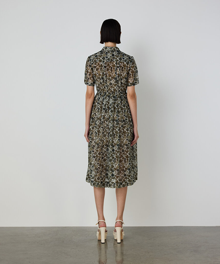 ÇİÇEK DESEN GÖMLEK ELBİSE