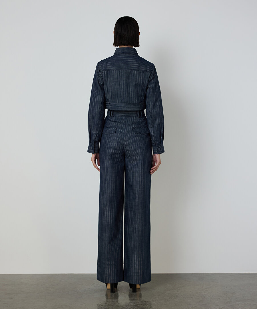 ÇİZGİLİ DENİM PANTOLON