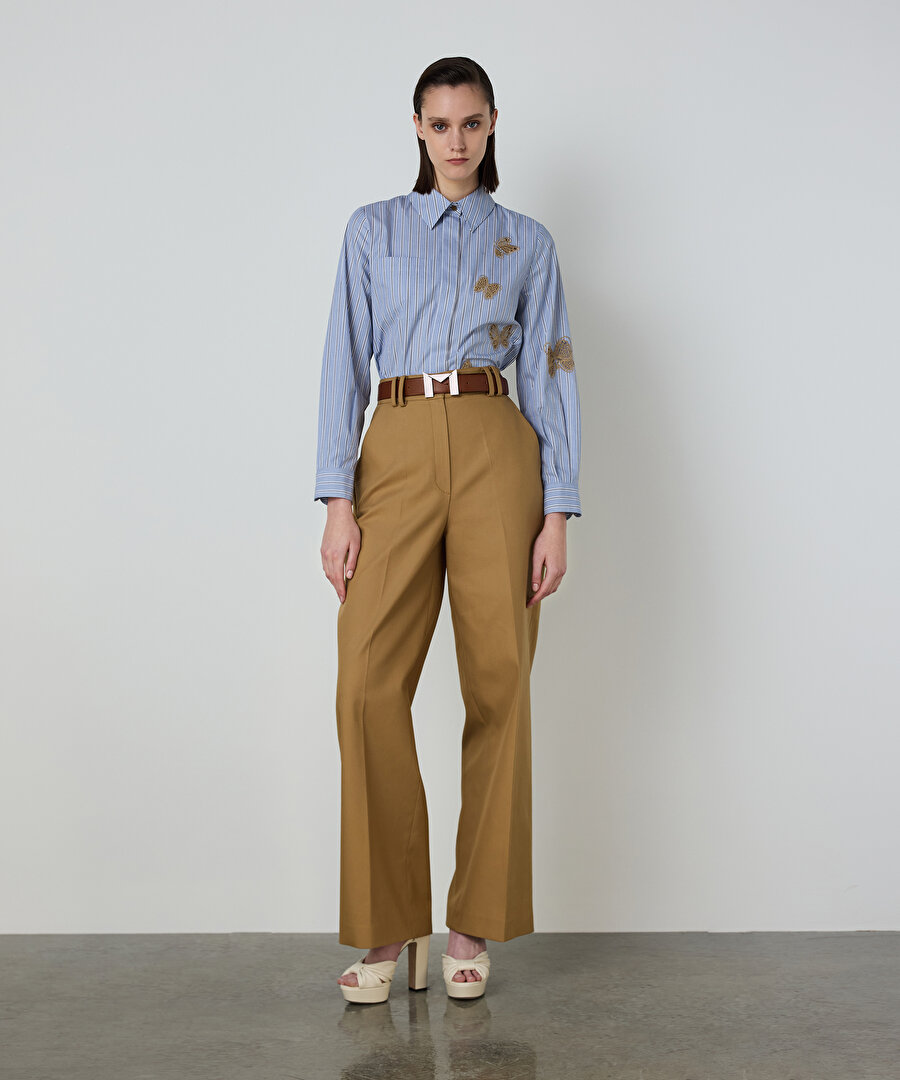 WIDE LEG GABARDİN PANTOLON