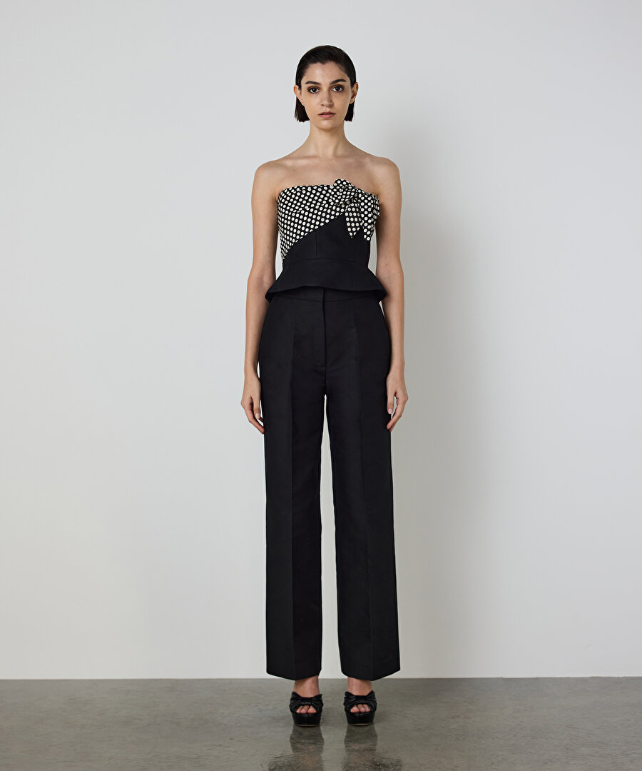 WIDE LEG GABARDİN PANTOLON