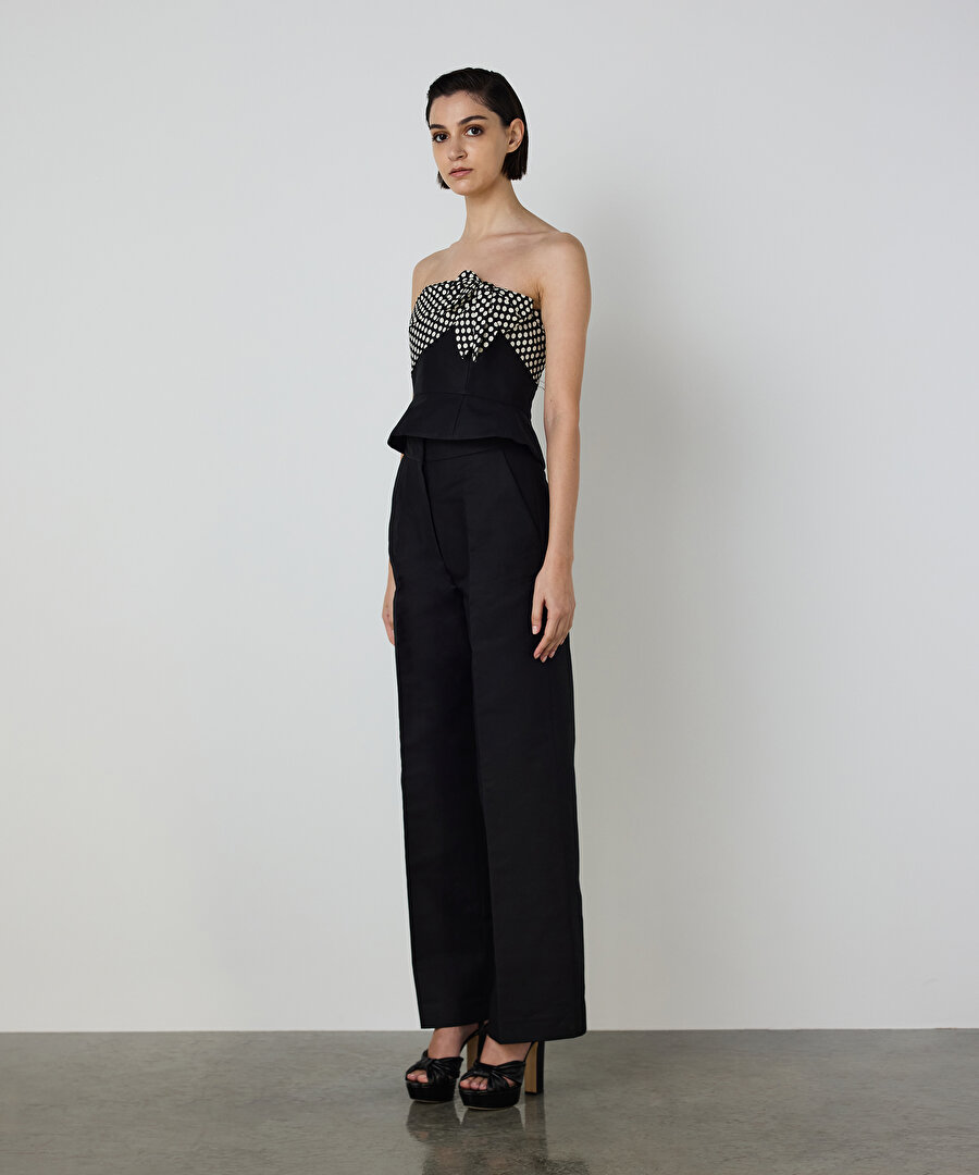 WIDE LEG GABARDİN PANTOLON