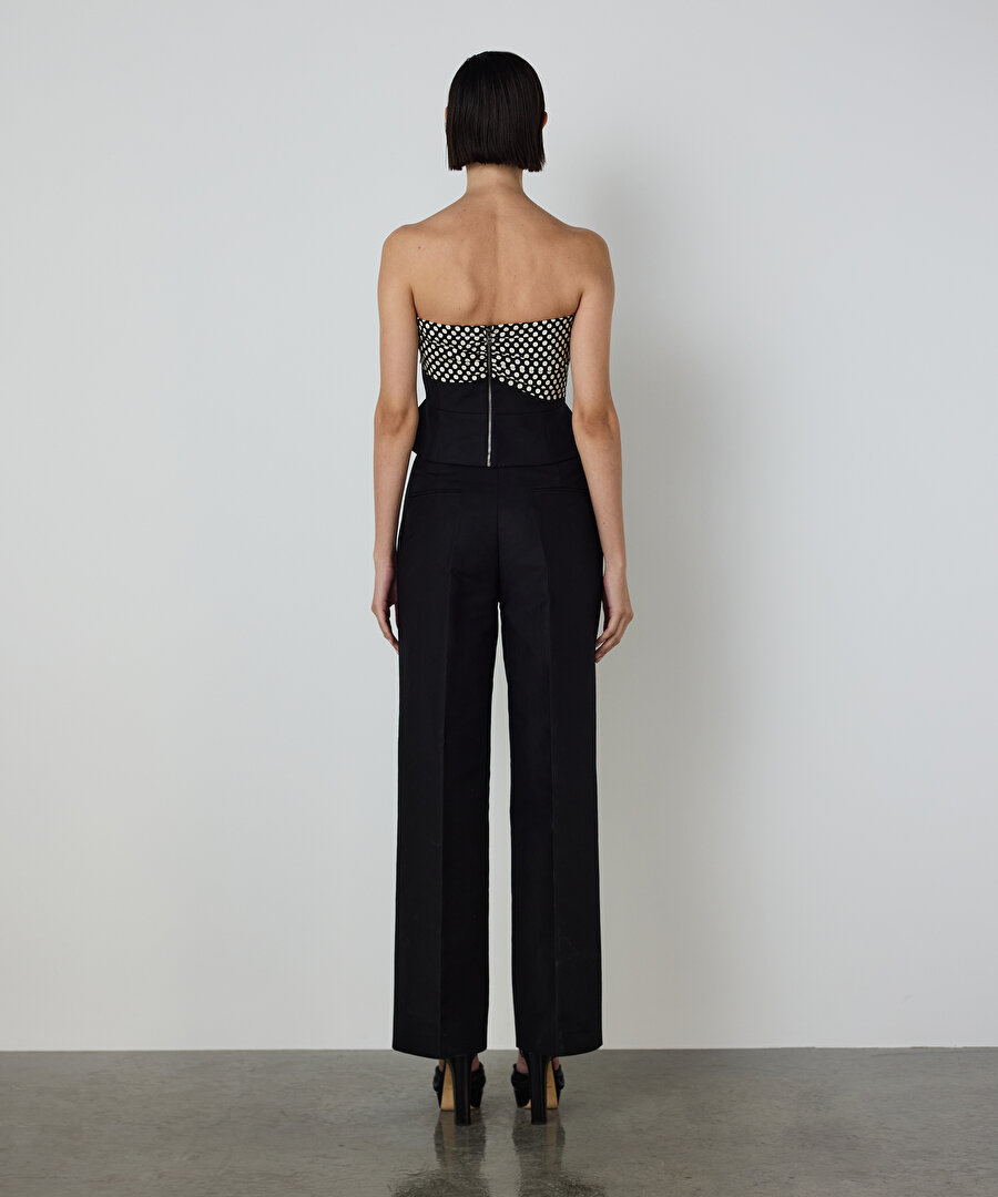 WIDE LEG GABARDİN PANTOLON