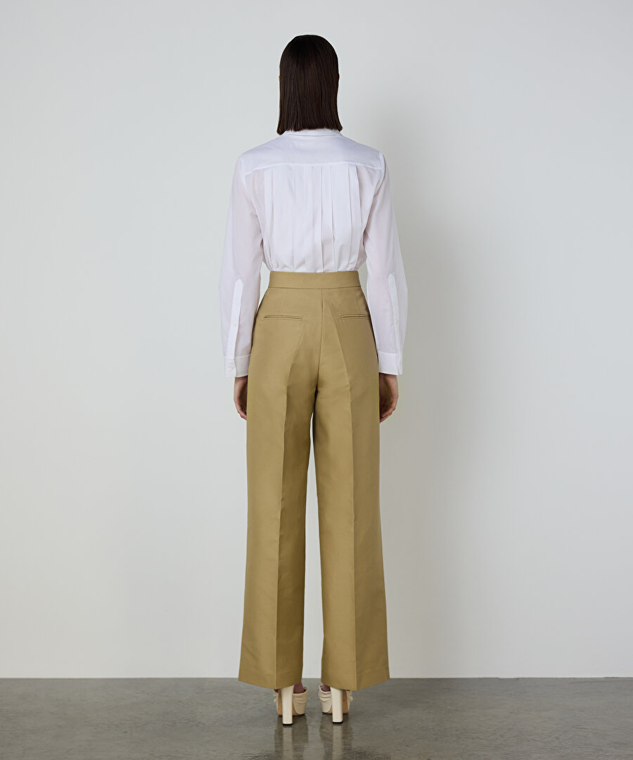 WIDE LEG GABARDİN PANTOLON