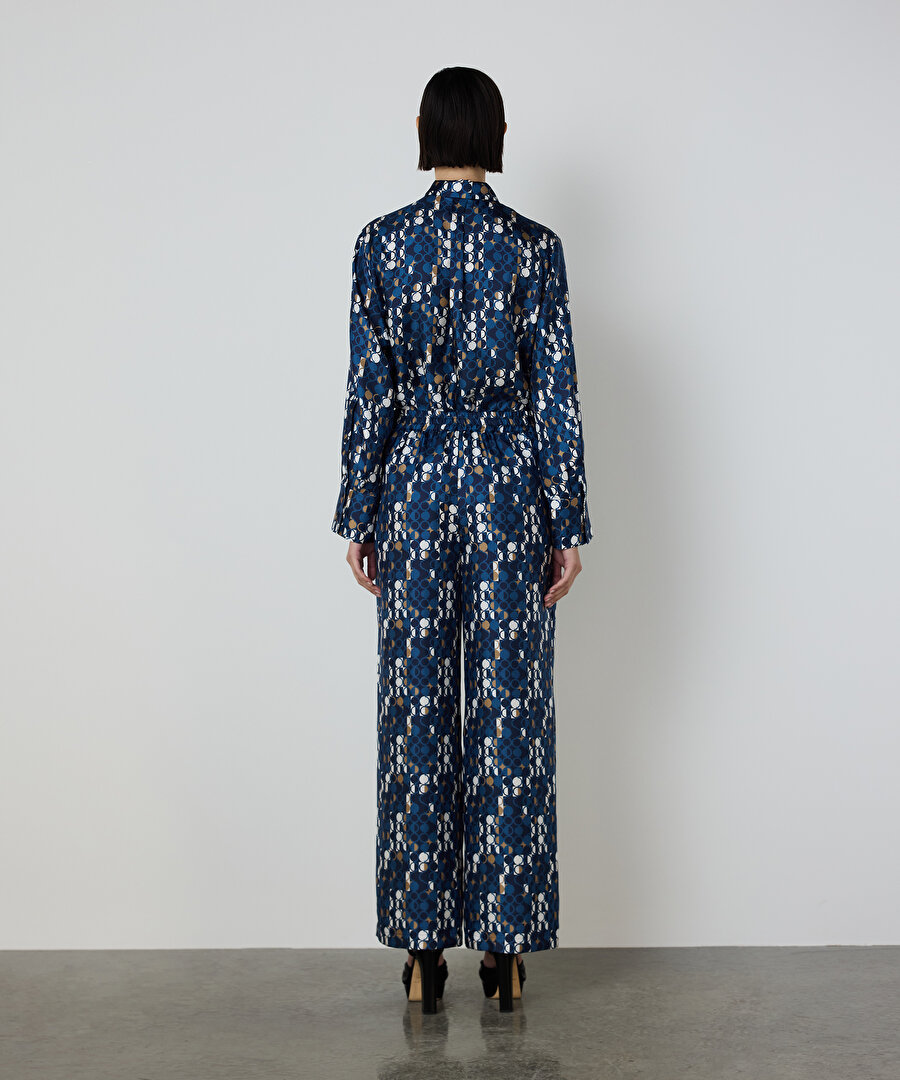 GEOMETRİK DESEN İPEK PANTOLON