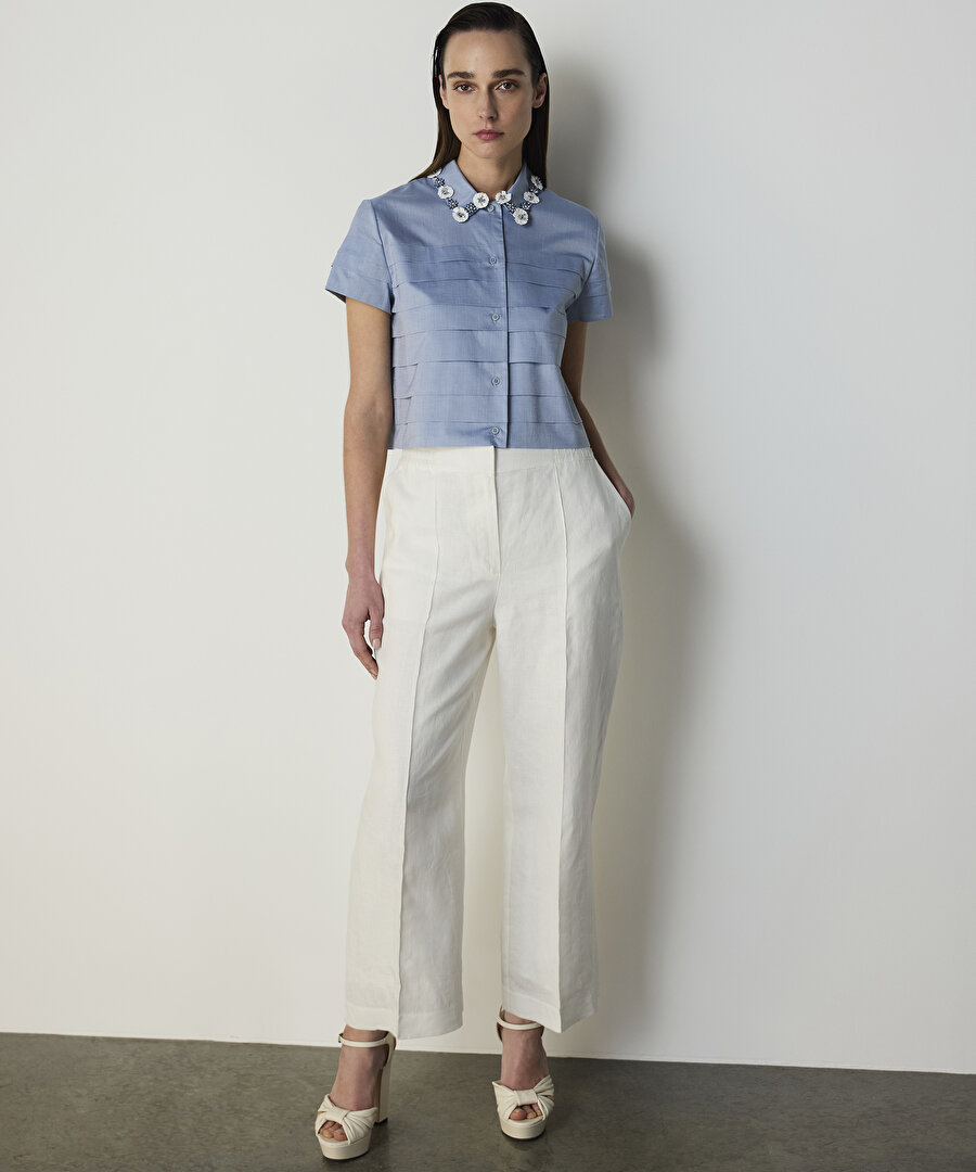 ELASTİK BEL KETEN PANTOLON