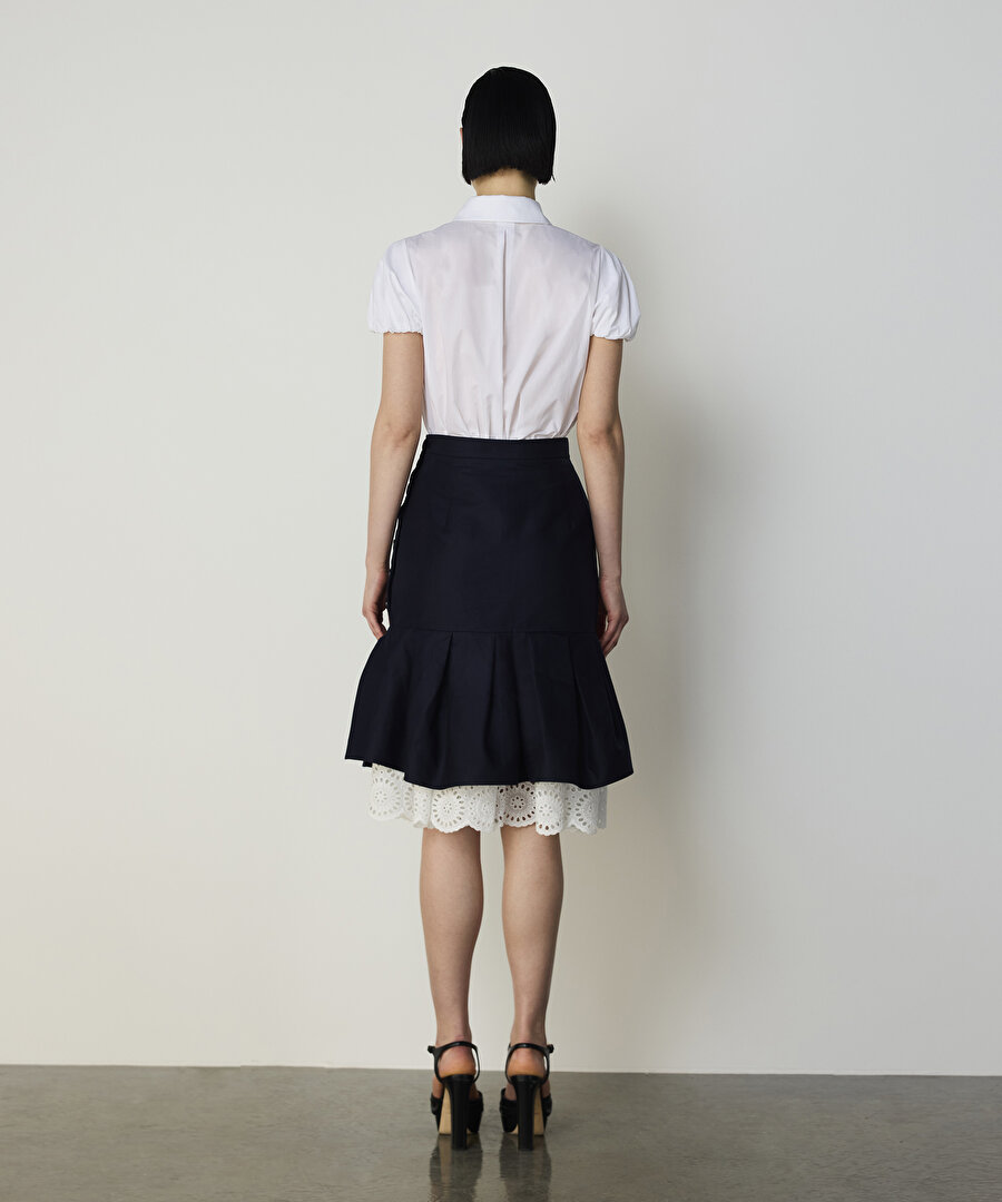 FİSTO GARNİLİ PİLELİ ETEK