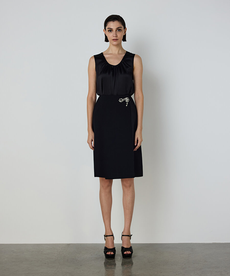 STRASS TAŞ İŞLEMELİ MİDİ ETEK