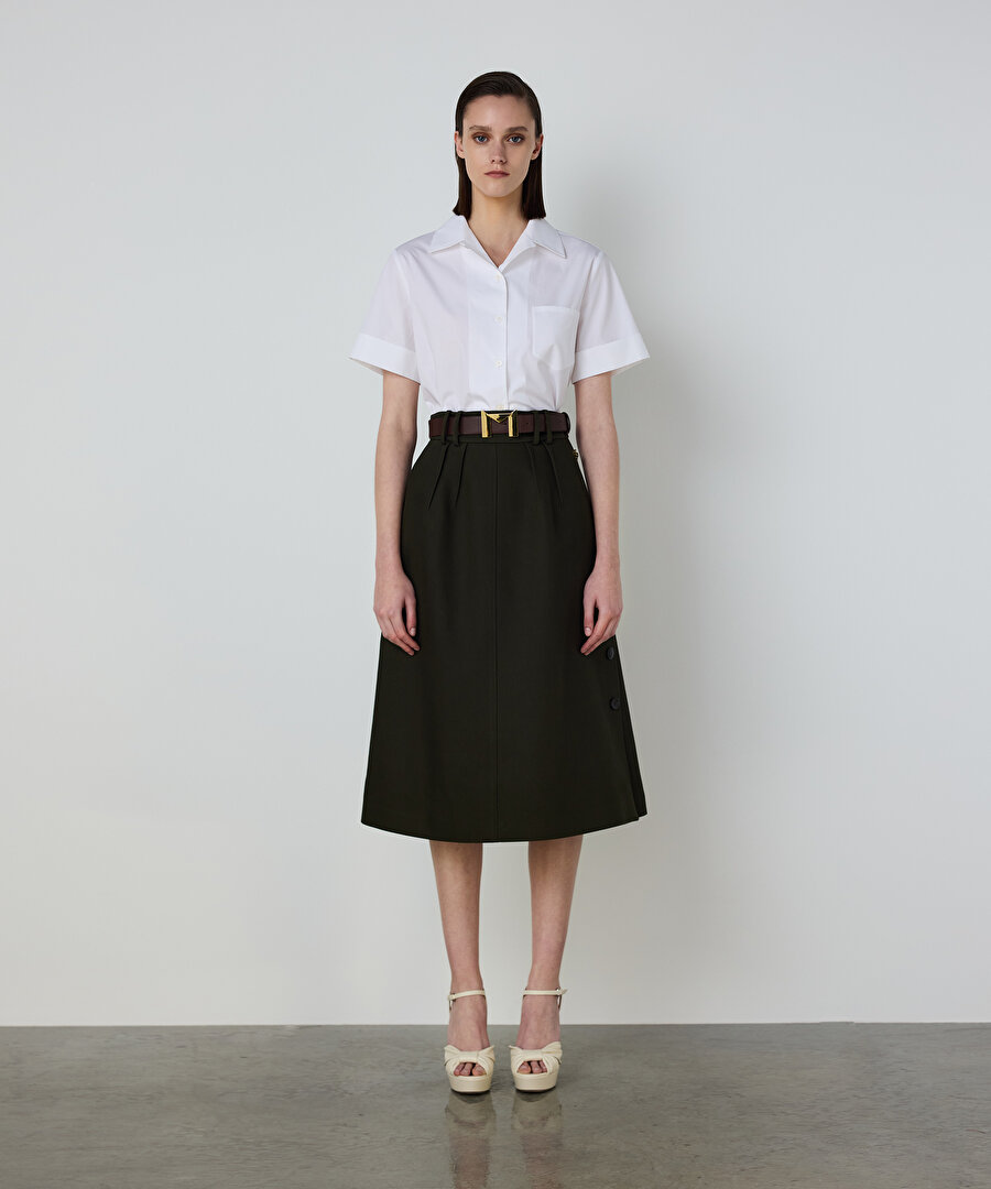 KARMA AKSESUARLI MİDİ ETEK