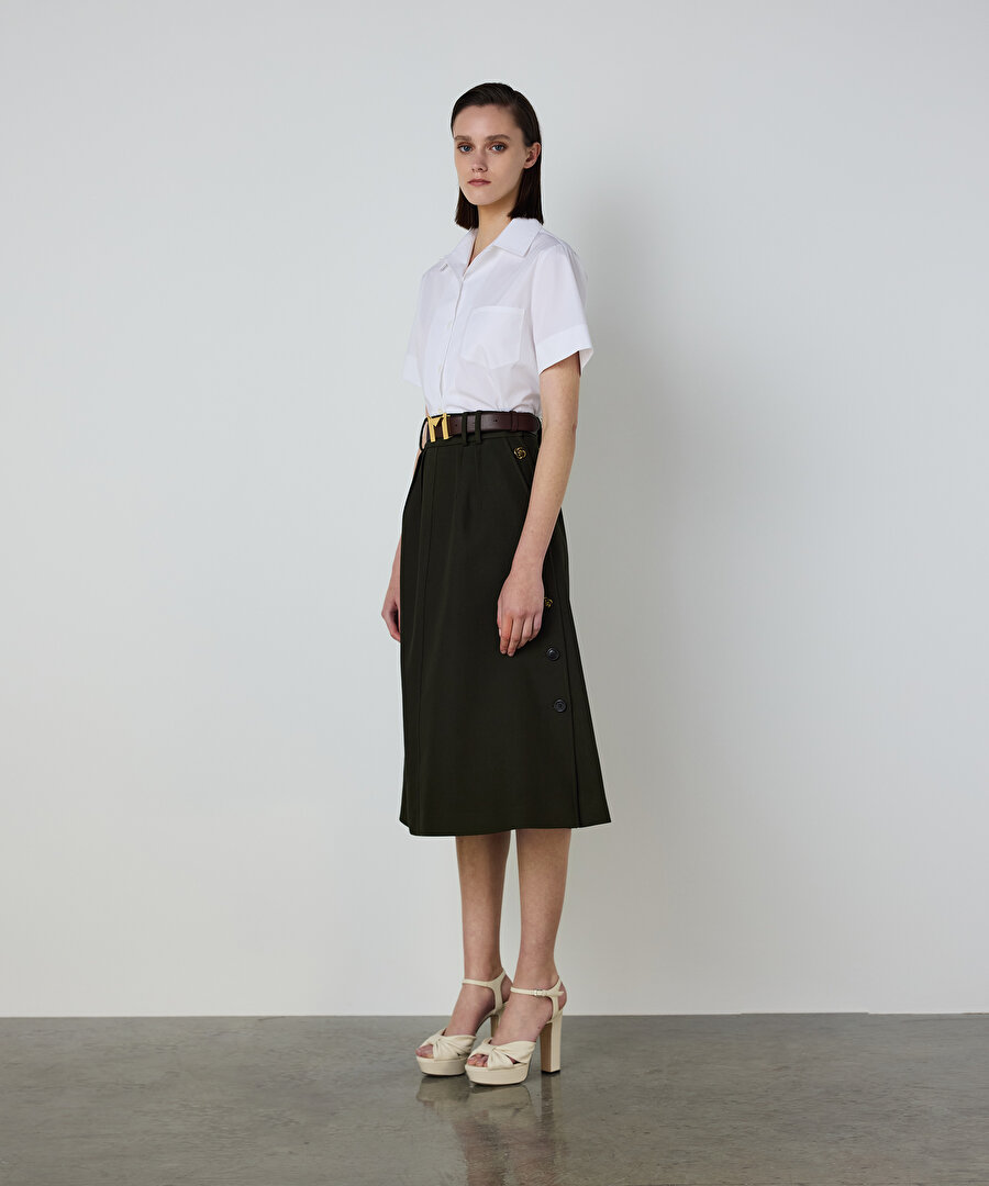 KARMA AKSESUARLI MİDİ ETEK