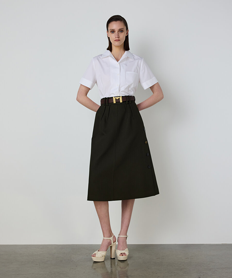 KARMA AKSESUARLI MİDİ ETEK