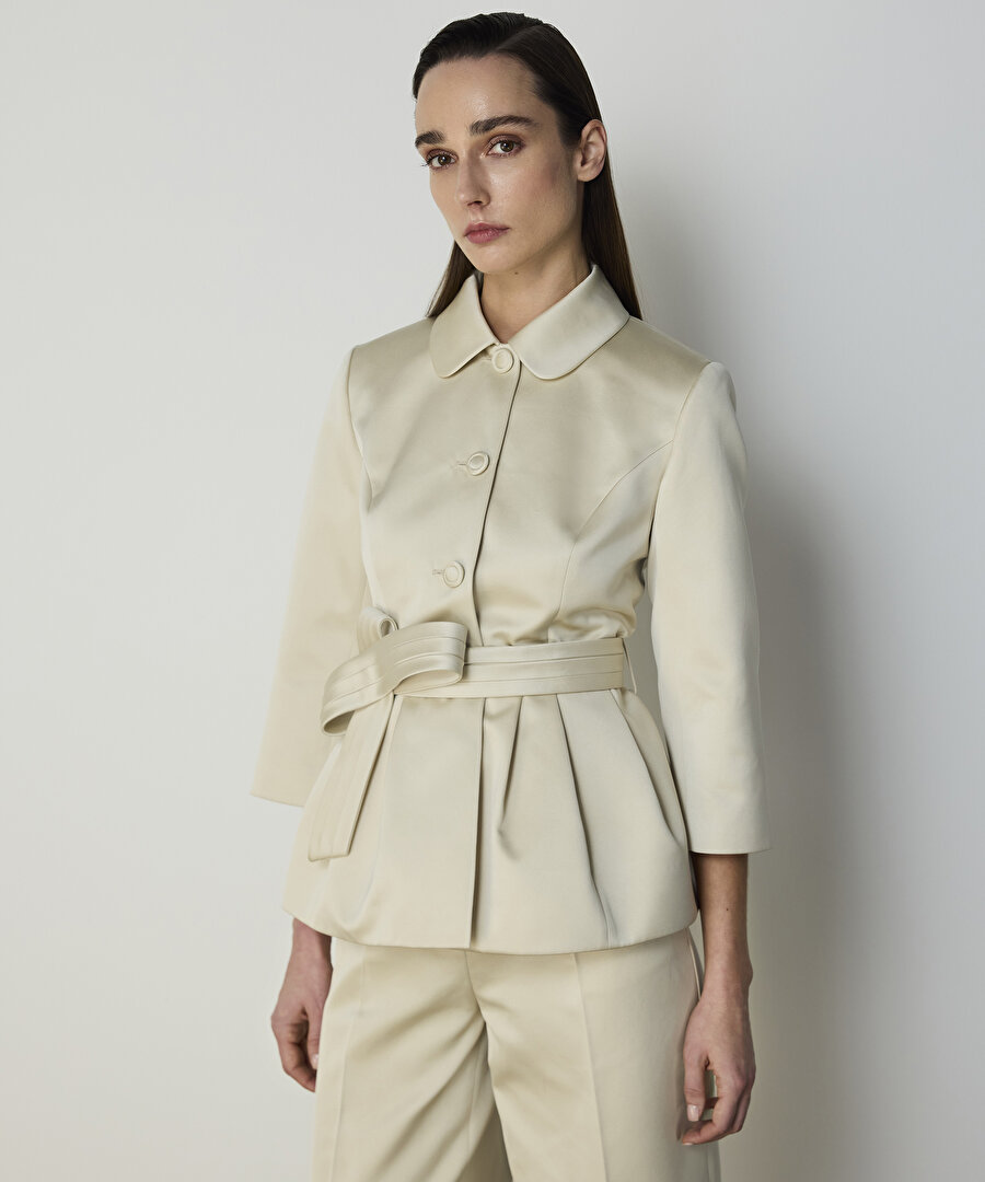 KUŞAKLI PEPLUM CEKET