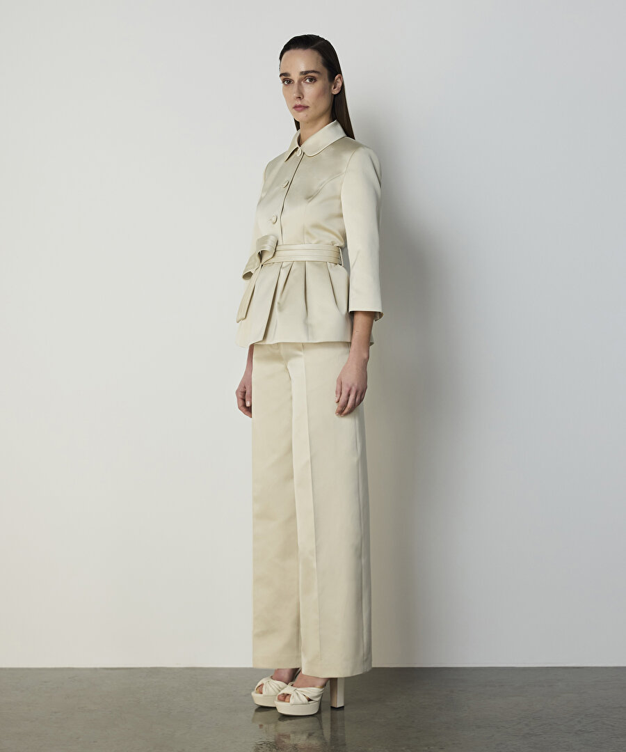 KUŞAKLI PEPLUM CEKET