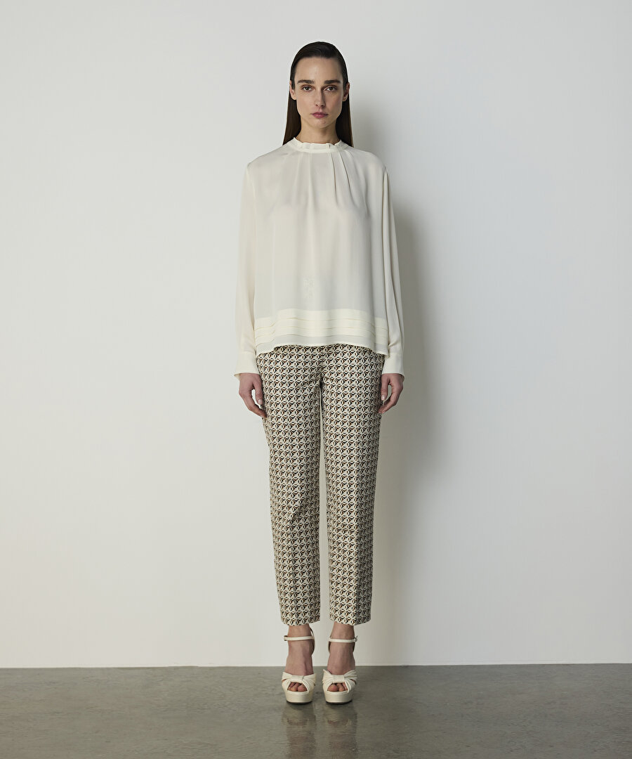 NERVÜRLÜ İPEK BLUZ