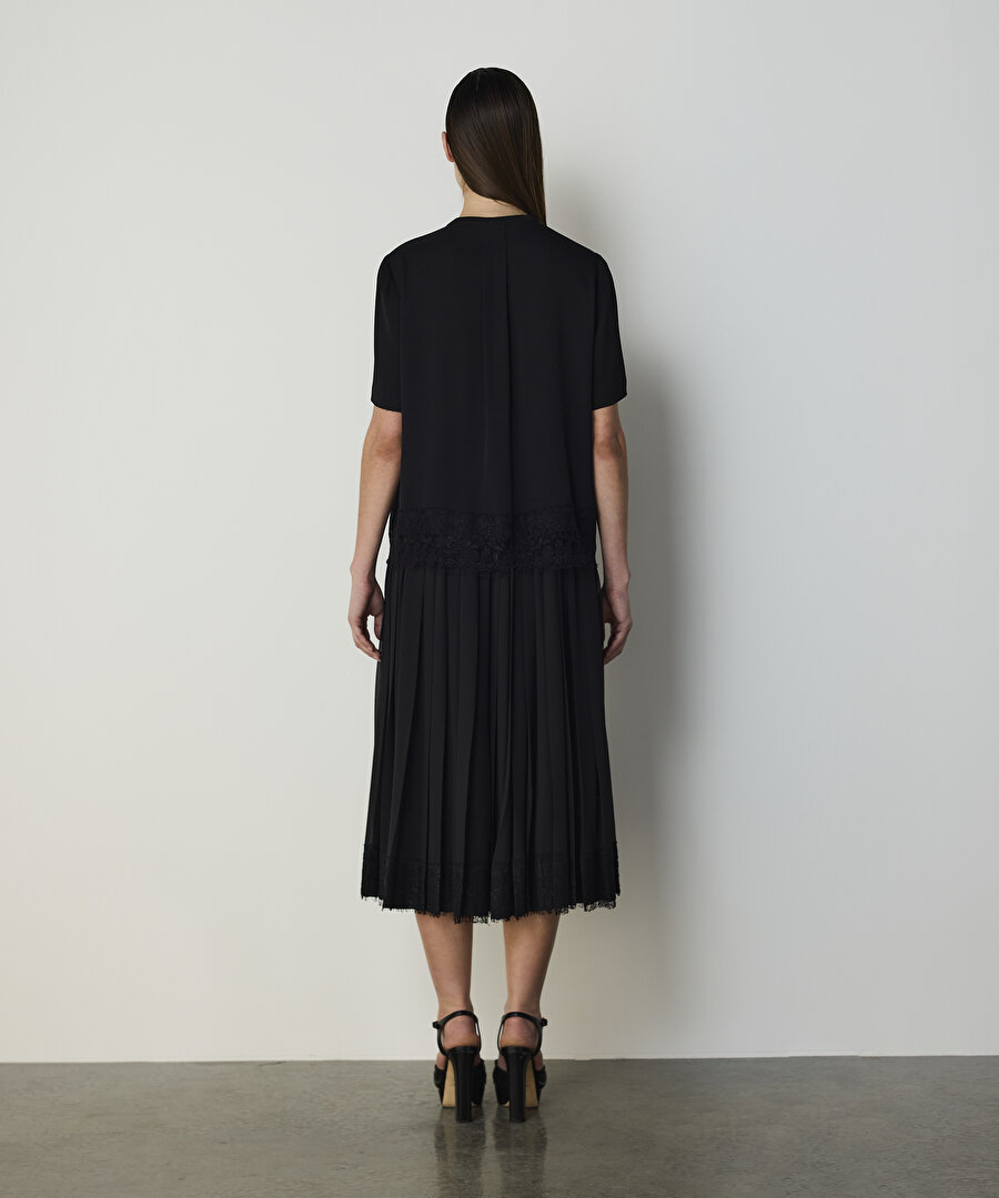 NERVÜRLÜ DANTEL MIX BLUZ