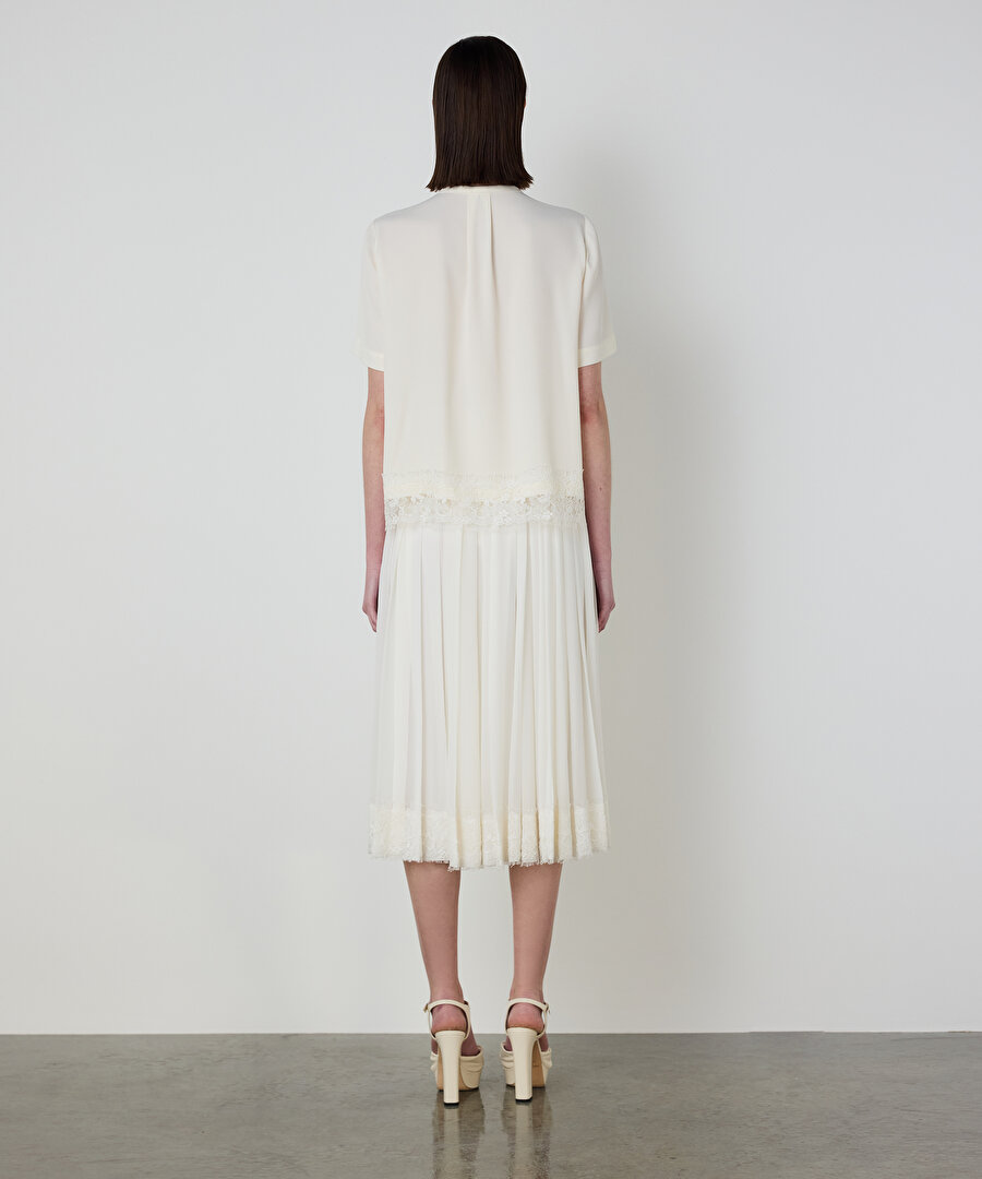 NERVÜRLÜ DANTEL MIX BLUZ