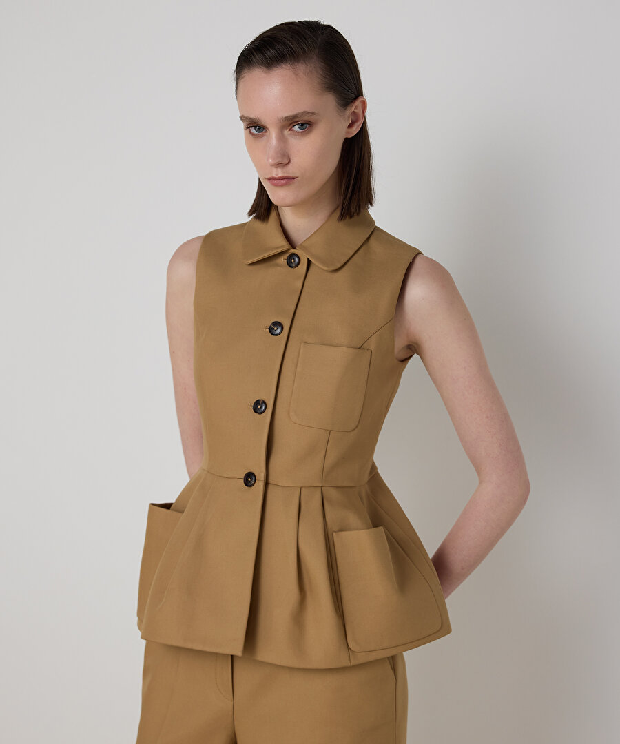 PİLELİ PEPLUM YELEK
