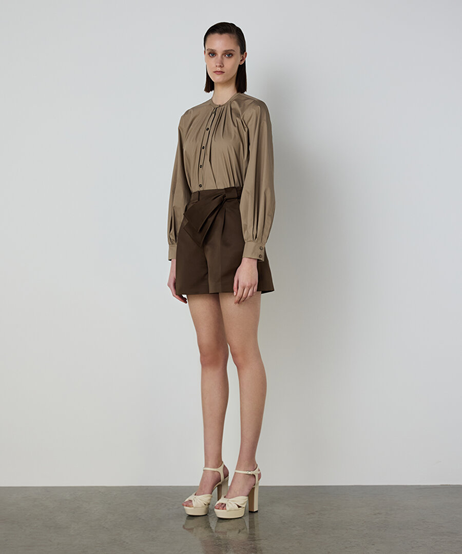 PİLELİ POPLİN TUNİK