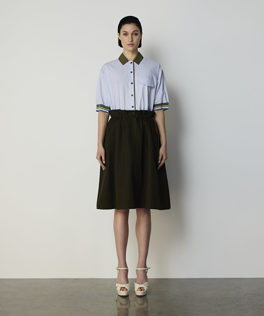 ÇİZGİ DESEN TRİKO MIX GÖMLEK