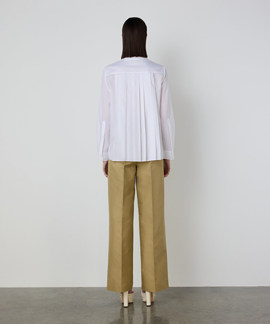 PİLELİ POPLİN GÖMLEK