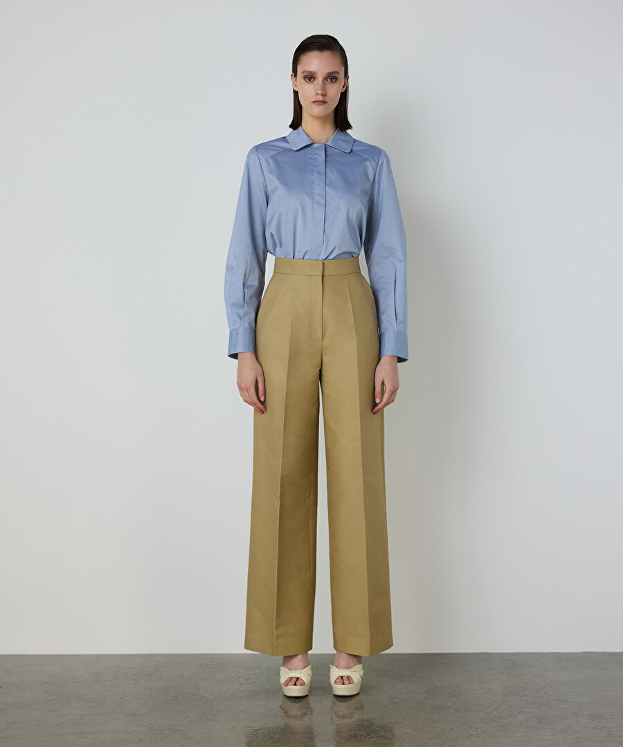 PİLELİ POPLİN GÖMLEK