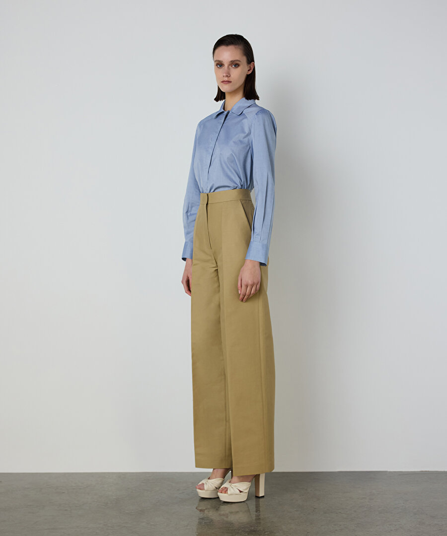 PİLELİ POPLİN GÖMLEK