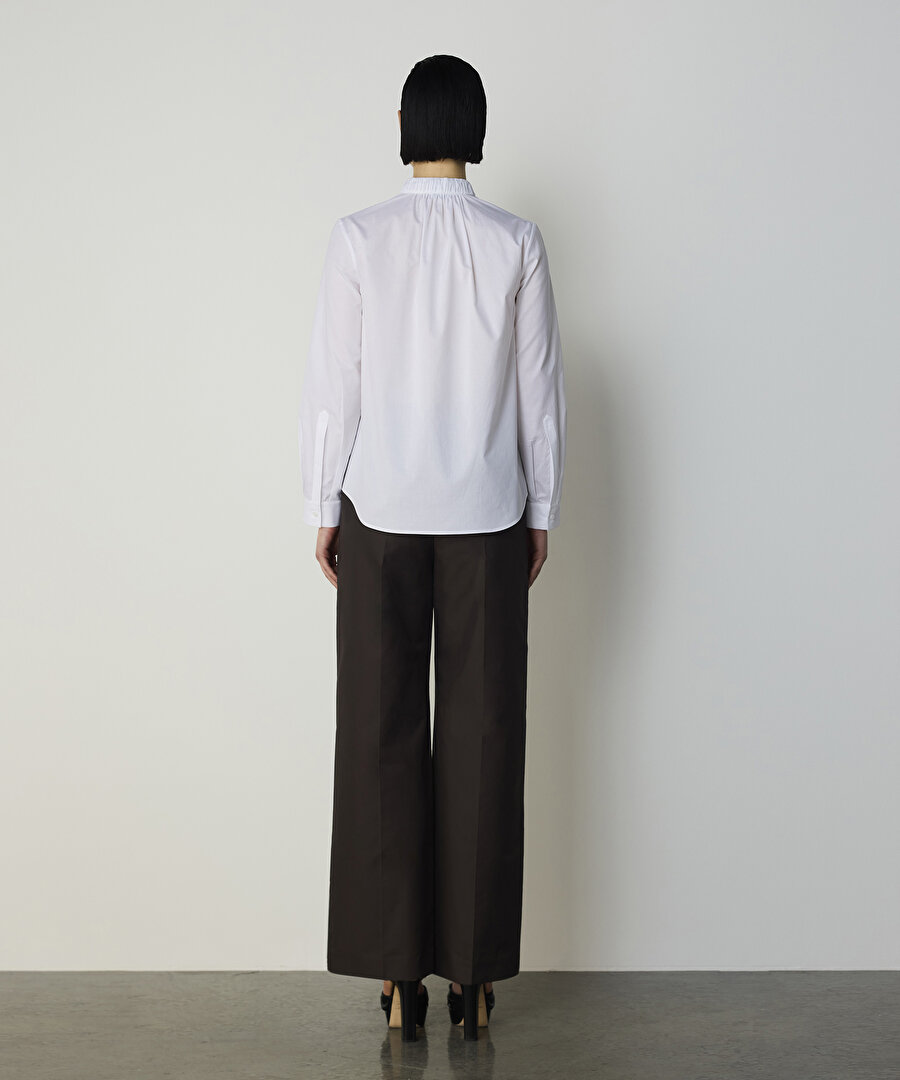 FULAR AKSESUARLI POPLİN GÖMLEK