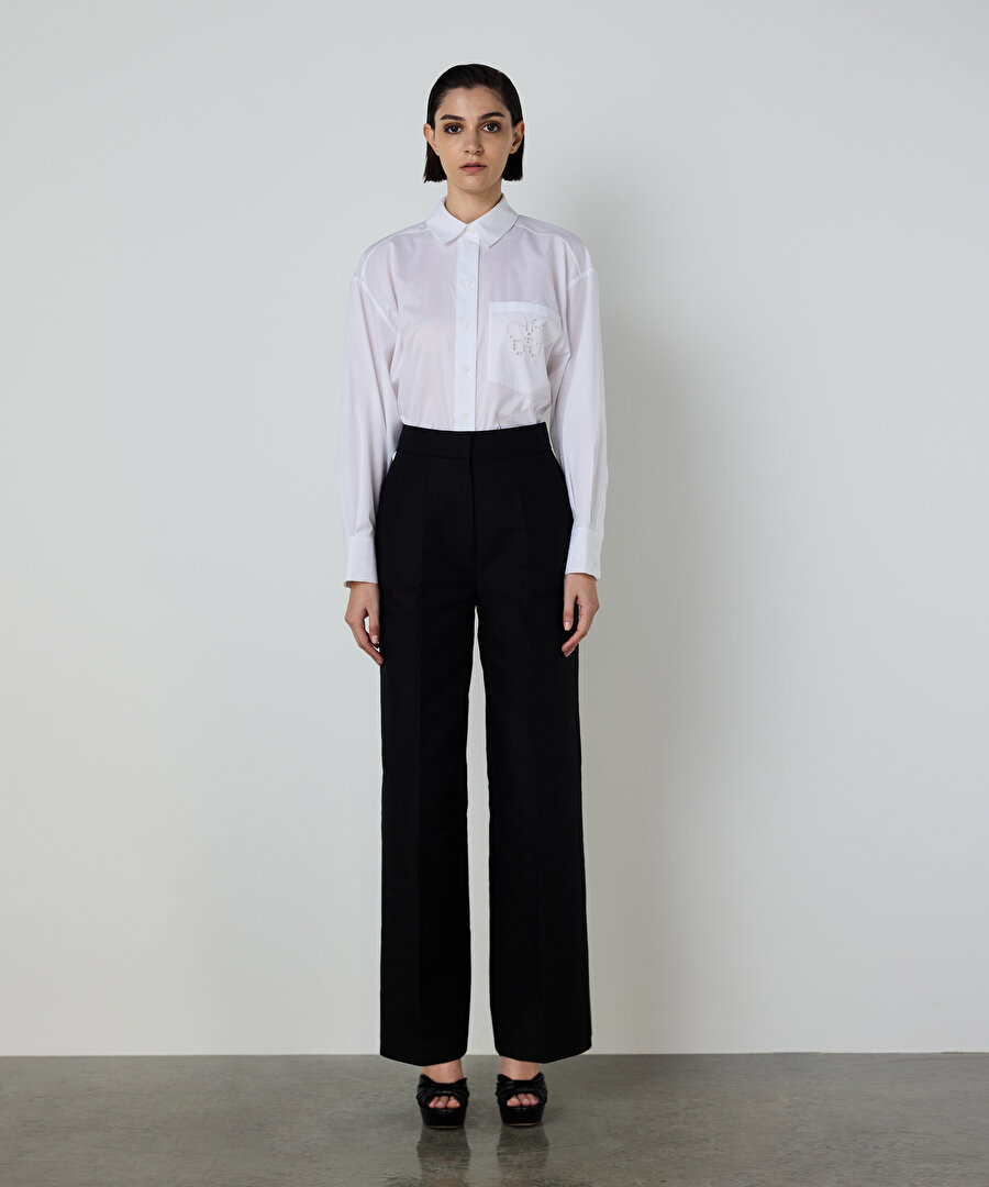 NAKIŞLI POPLİN GÖMLEK