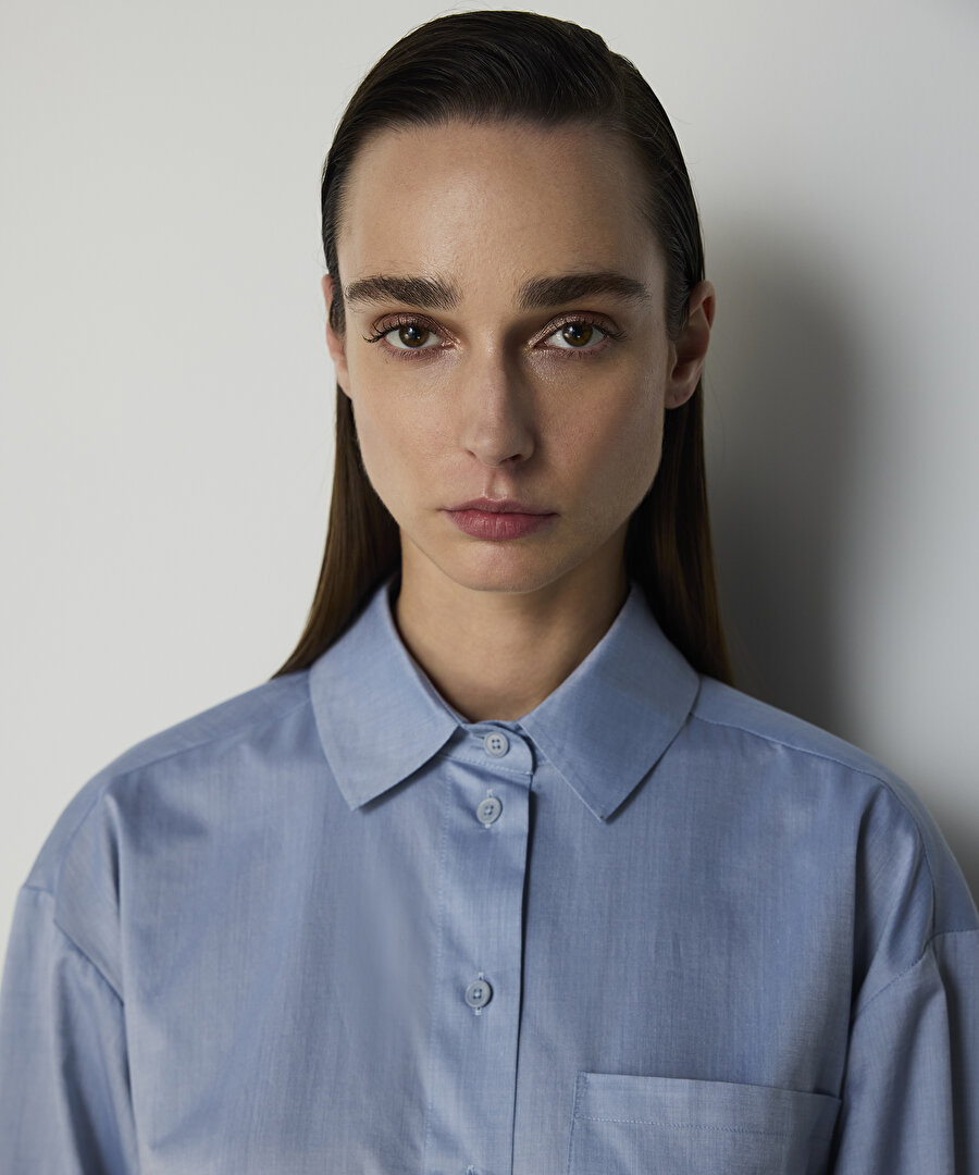 NAKIŞLI POPLİN GÖMLEK