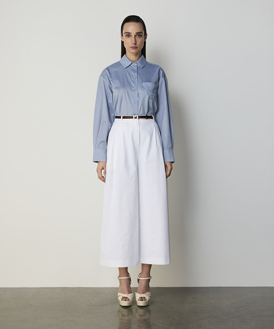 NAKIŞLI POPLİN GÖMLEK