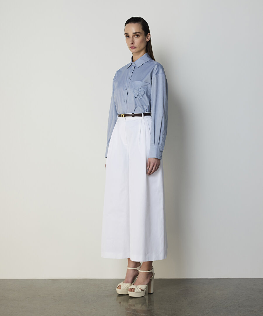 NAKIŞLI POPLİN GÖMLEK