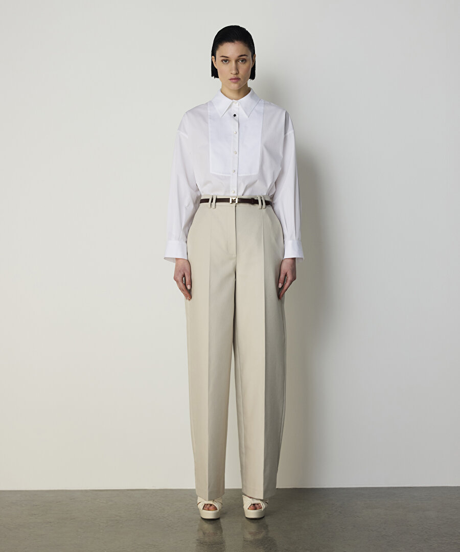 KARMA DÜĞMELİ POPLİN GÖMLEK