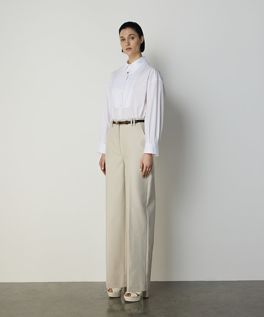 KARMA DÜĞMELİ POPLİN GÖMLEK