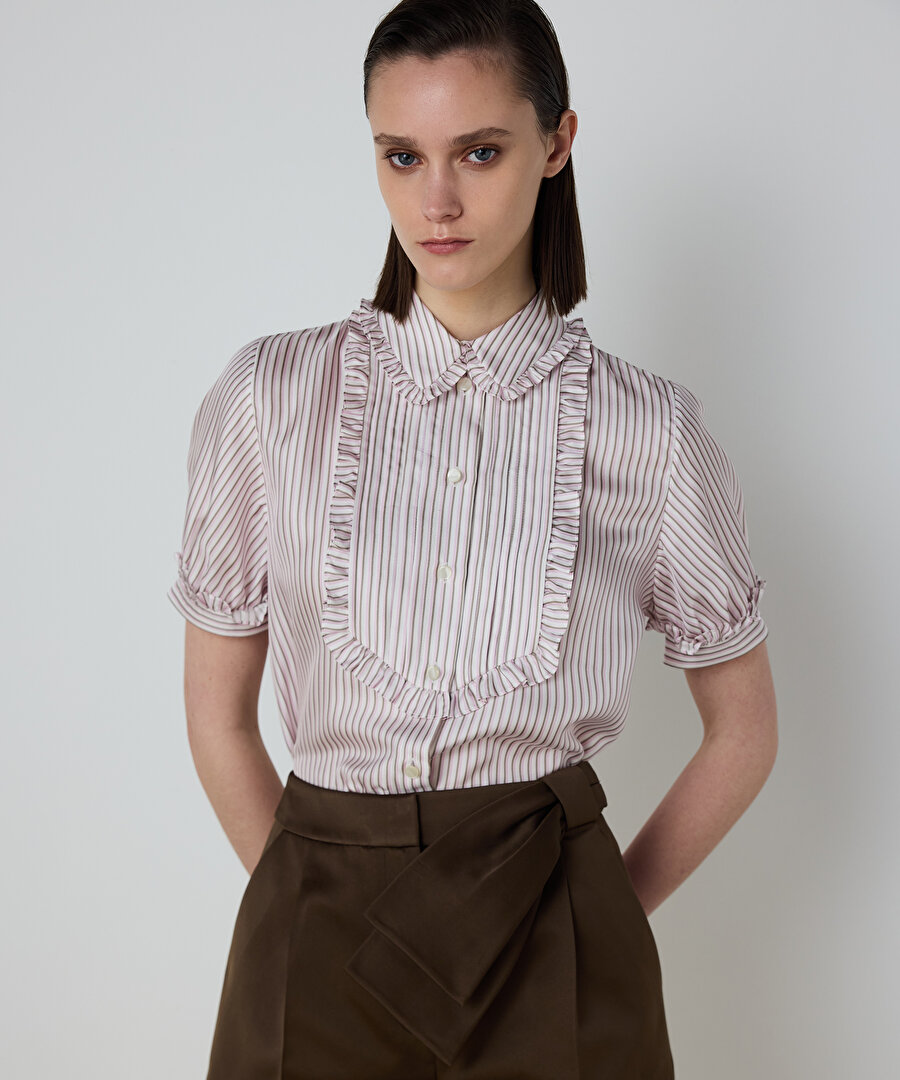 FIRFIR ŞERİTLİ İPEK GÖMLEK