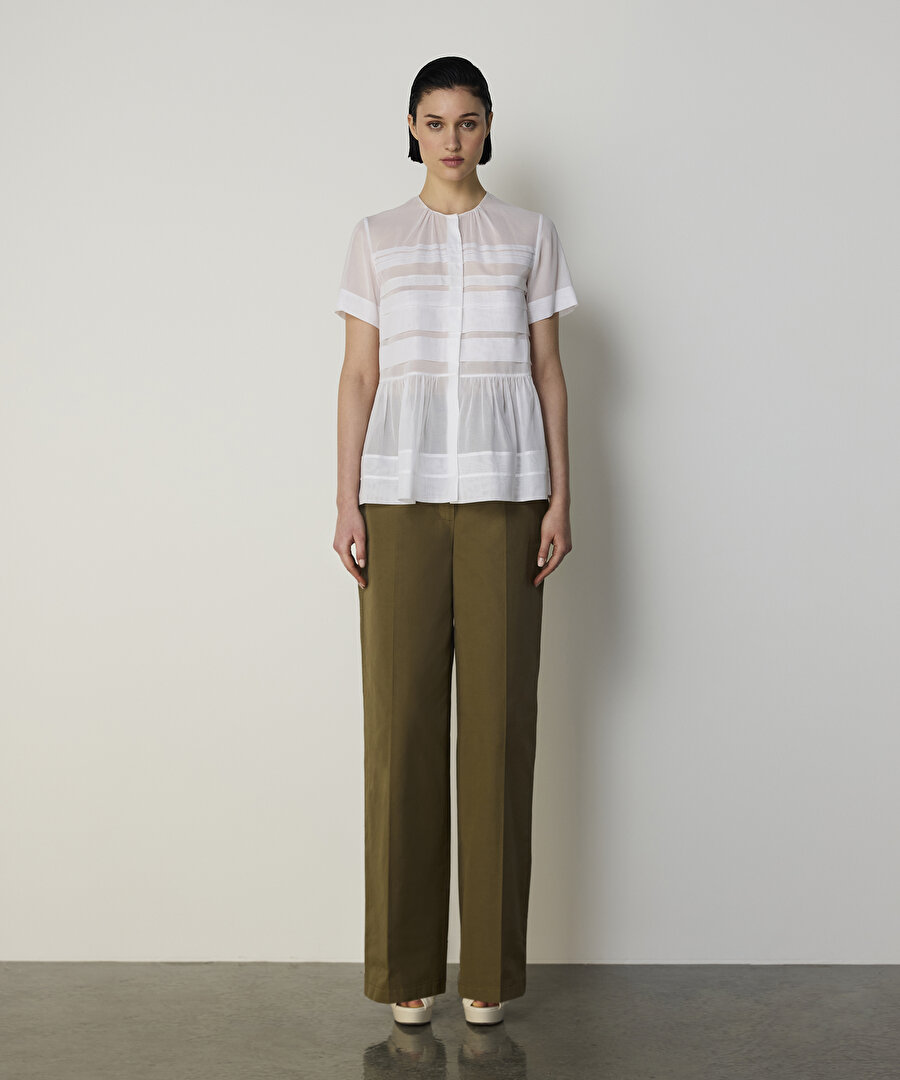 NERVÜRLÜ POPLİN GÖMLEK