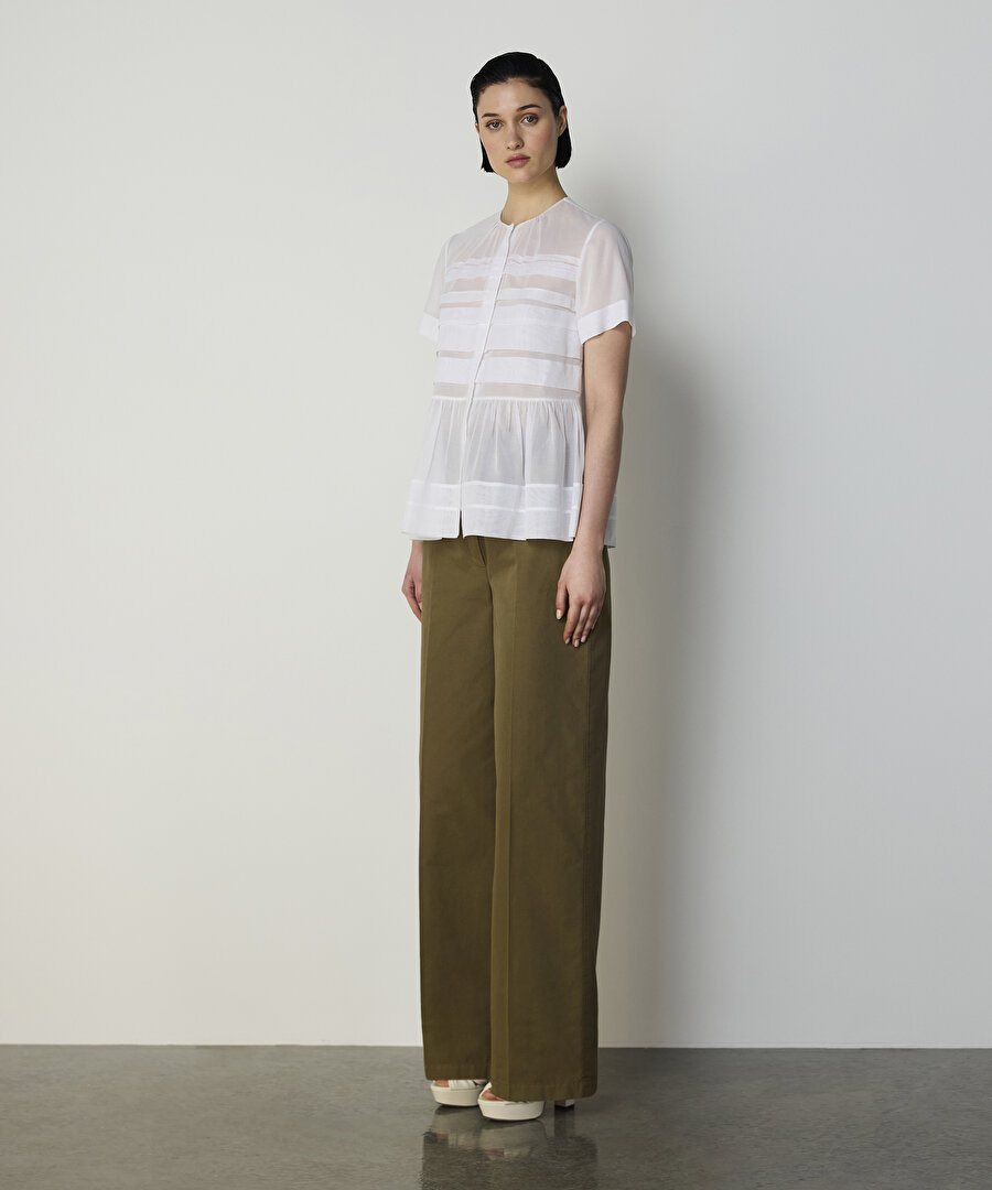 NERVÜRLÜ POPLİN GÖMLEK