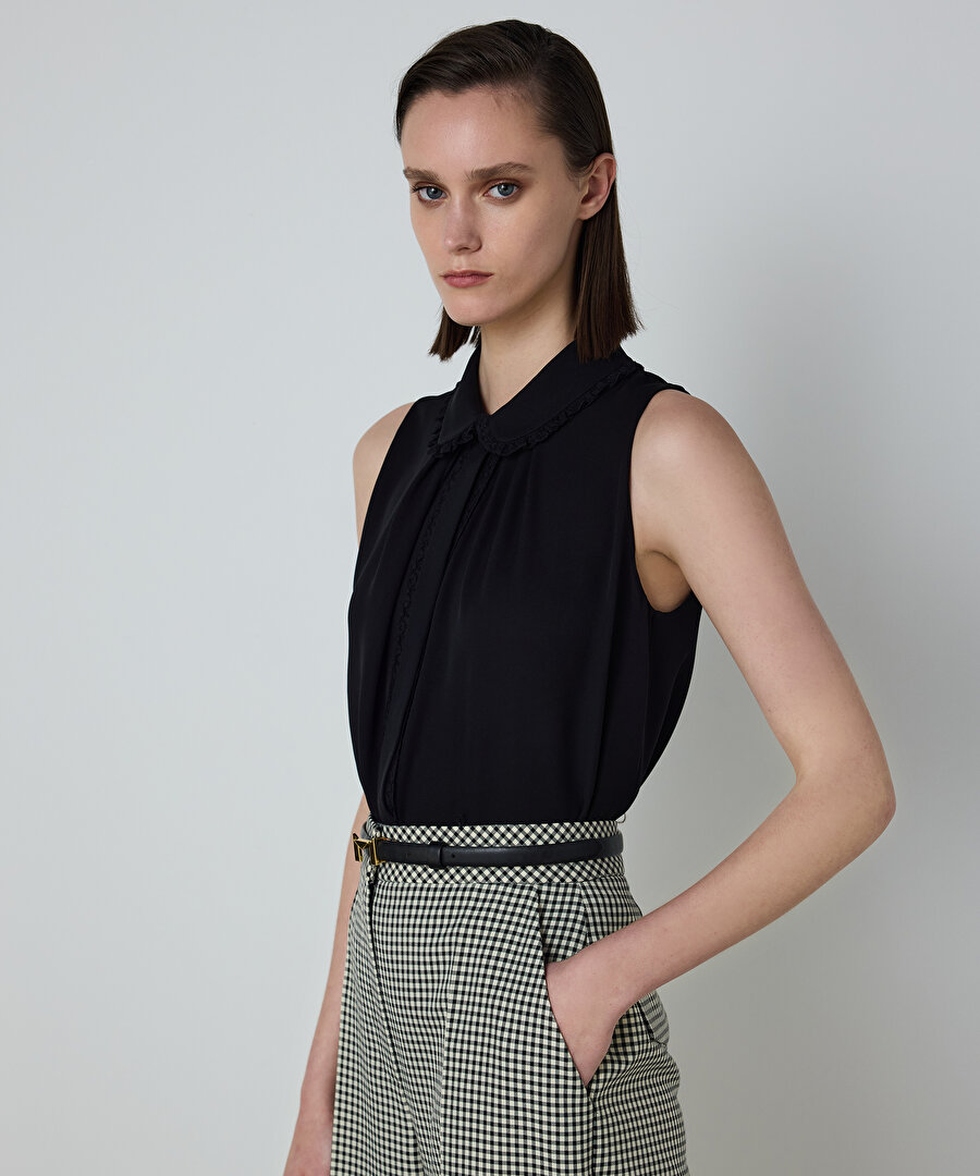 DANTEL GARNİLİ İPEK GÖMLEK