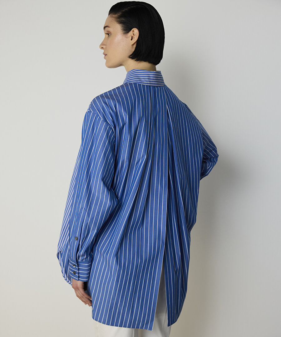 ÇİZGİ DESEN MIX POPLİN GÖMLEK