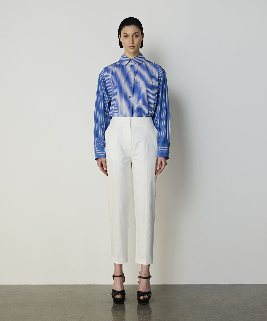 ÇİZGİ DESEN MIX POPLİN GÖMLEK