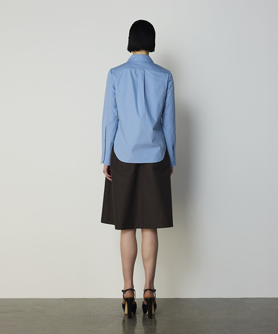 KELEBEK NAKIŞLI POPLİN GÖMLEK