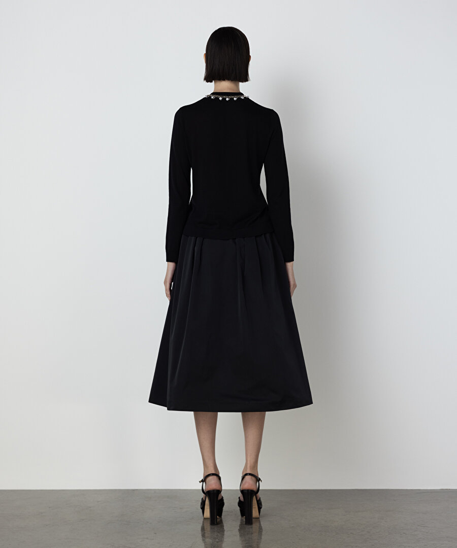 İNCİ VE STRASS TAŞ İŞLEMELİ HIRKA