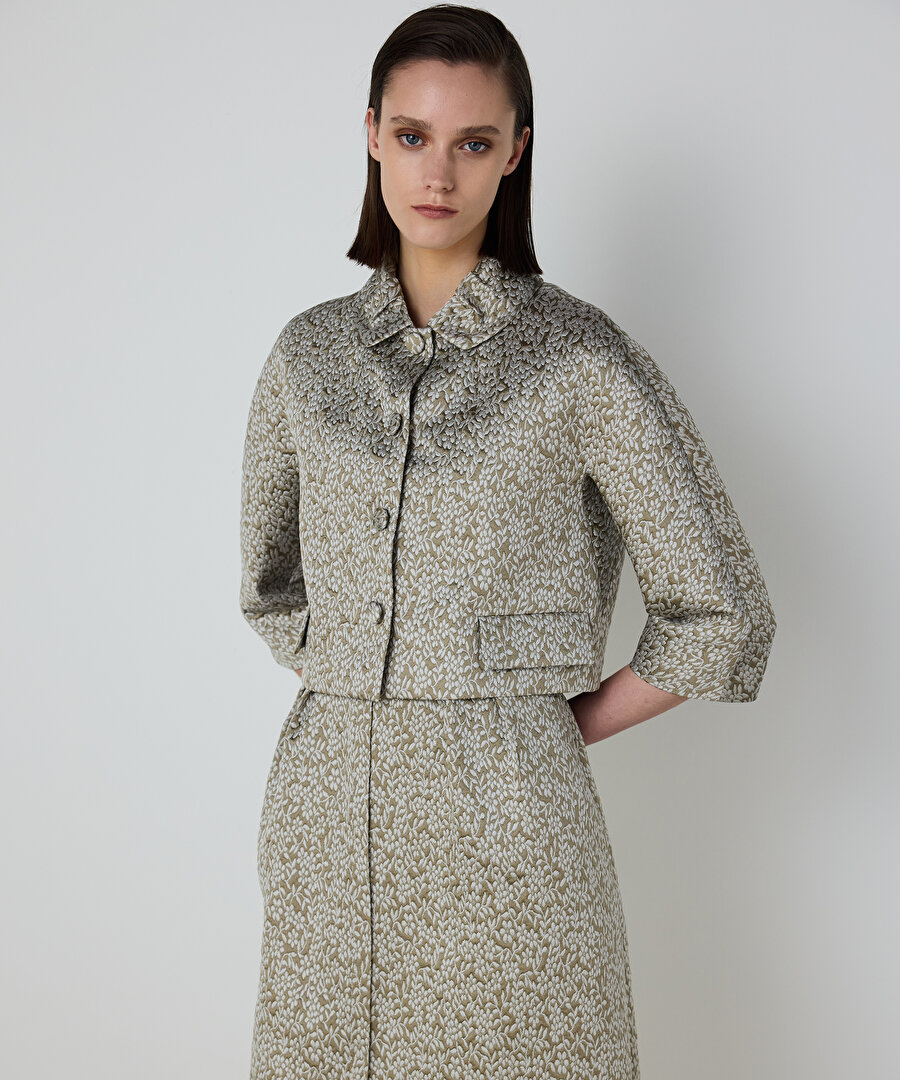 ÇİÇEK JAKARLI KAP 