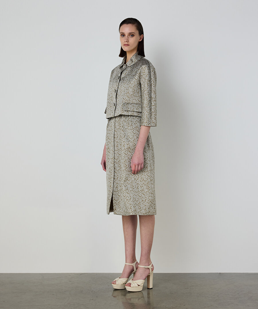 ÇİÇEK JAKARLI KAP 